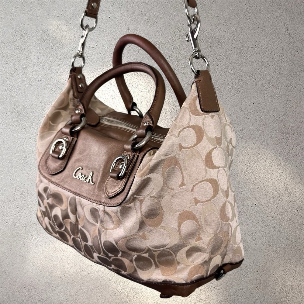 Coach Ashley Satin Leather Convertible Satchel Shoulder Bag - Picture 3 of 9